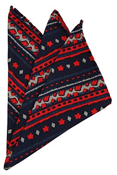 Kravatkolik Lacivert Motif Baskı İpek Mendil SPS194