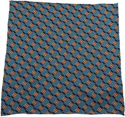 Kravatkolik Lacivert Motif Baskılı İpek Mendil SPS154