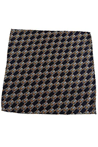 Kravatkolik Lacivert Motif Baskılı İpek Mendil SPS126