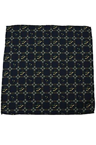 Kravatkolik Lacivert Motif Baskılı İpek Mendil SPS262
