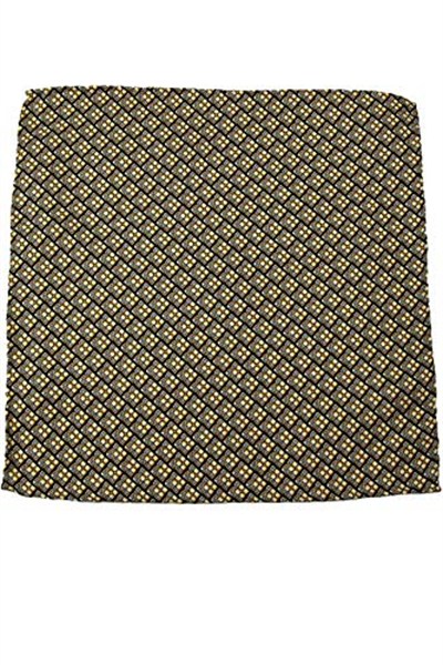 Kravatkolik Sarı - Lacivert Motif Baskılı İpek Mendil SPS400