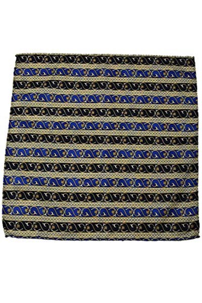 Kravatkolik Sarı - Lacivert Motif Baskılı İpek Mendil SPS413
