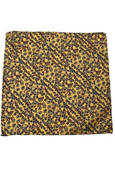 Kravatkolik Sarı Motif Baskılı İpek Mendil SPS258