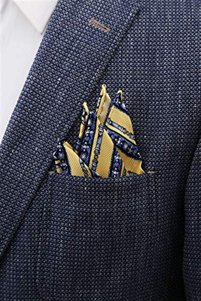 Kravatkolik Sarı Motif Baskılı İpek Mendil SPS325