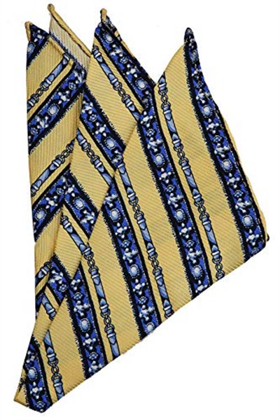 Kravatkolik Sarı Motif Baskılı İpek Mendil SPS325