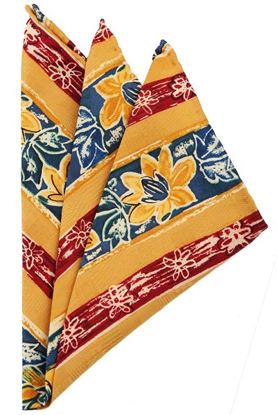 Kravatkolik Sarı Motif Baskılı İpek Mendil SPS205