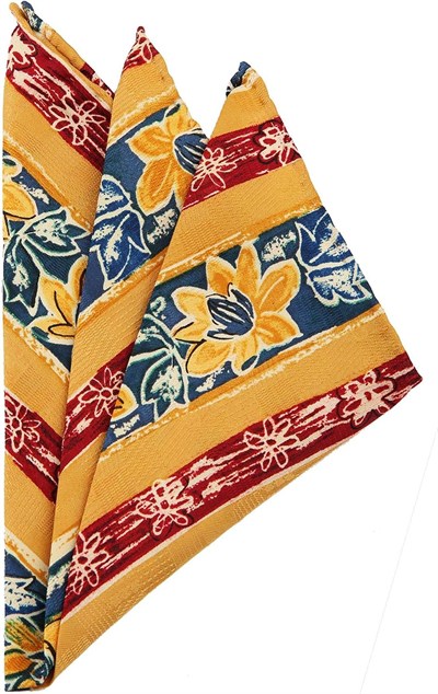 Kravatkolik Sarı Motif Baskılı İpek Mendil SPS205