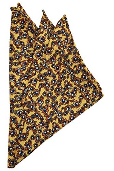 Kravatkolik Sarı Motif Baskılı İpek Mendil SPS431