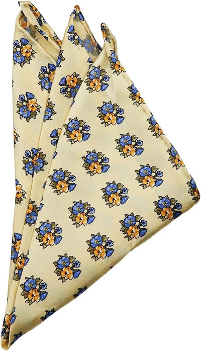 Kravatkolik Sarı Motif Baskılı İpek Mendil SPS289