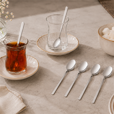 Krc Flame 6lı Çay Kaşığı Platin