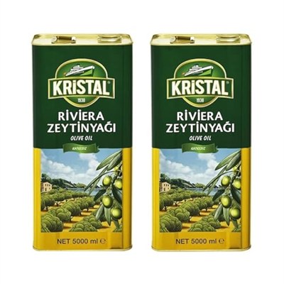 Kristal Riviera Zeytinyağı Teneke, 5L, 2li Paket