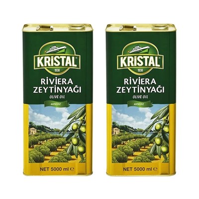 Kristal Riviera Zeytinyağı Teneke, 5L, 2li Paket