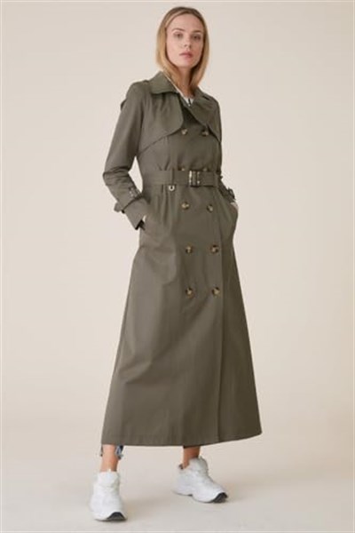 Kruvaze Ön Arka Pelerin Astarlı Trençkot