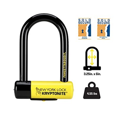 Kryptonite New York Fahgettaboudit Mini Bisiklet Kilidi, Sarı, Küçük