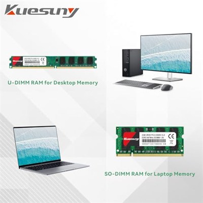 Kuesuny 4 GB Kit (2 x 2 GB) DDR2 667 MHz Sodimm Ram PC2-5300 PC2-5300S 1,8 V CL5 200 Pin 2RX8 ECC içermeyen tamponsuz dizüstü bilgisayar bellek modüllerinin yükseltilmesi