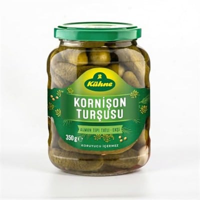 Kühne Alman Tarzı Gherkin Turşu Tatlı Tatlı Cam Kavanoz 350 ml