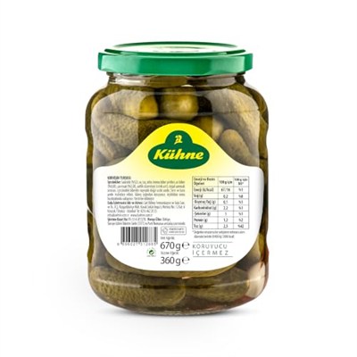 Kühne Tuz Azaltılmış Kornişon Turşusu 670 gr