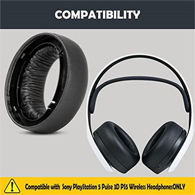Kulaklık Yastığı Yedeği Uyumlu Playstation 5 Pulse 3D PS5 Kablosuz Kulaklıklar Yastığı Yumuşak Protein Derisi/Hafıza Köpüğü ile