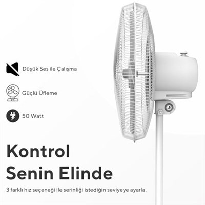 Kumtel KTF-350 Beyaz 16 İnç Ayaklı Vantilatör 50 W