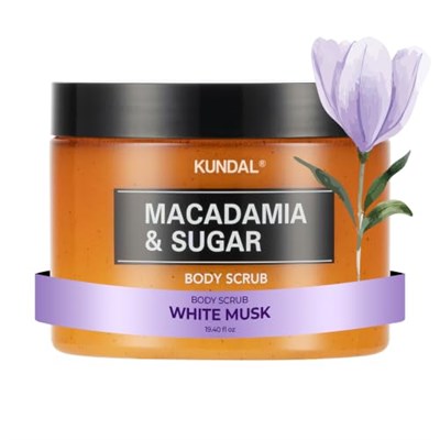KUNDAL Macadamia Özlü Vücut Peelingi Macadamia & Sugar Body Scrub 550g (White Musk)