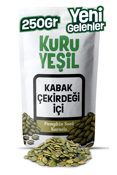 Kuru Yeşil Doğal Çiğ Kabak Çekirdeği İçi 250 gr - Tuzsuz, Katkısız ve Soyulmuş - Yüksek Protein ve Magnezyum Kaynağı Sağlıklı Atıştırmalık