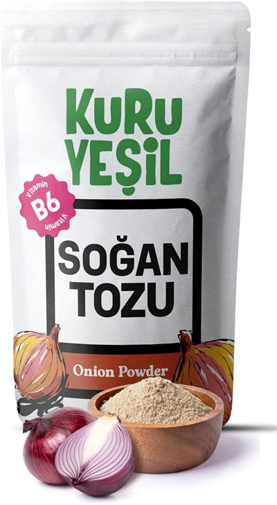 Kuru Yeşil Doğal Soğan Tozu - Katkısız, Yerli Üretim, Yoğun Aromalı, Vegan & Glutensiz Baharat - Toz Soğan Kuru Sebze Baharatı - 100 gr