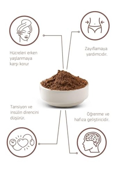 Kuru Yeşil Ham Kakao - Ham Kakao Tozu - Kakao Tozu - Naturel Kakao Tozu - Raw Cacao - 150 gr