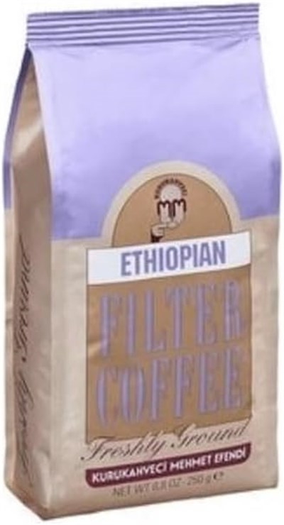 Kurukahveci Mehmet Efendi Ethiopian 250 gr Folyo Ambalaj x 12 Adet - Seçenekler: Tekli (2 paketi), 10 x 10 x 20 cm...