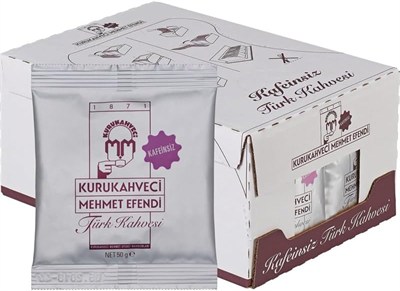 Kurukahveci Mehmet Efendi Kafeinsiz Türk Kahvesi 50gr Folyo Ambalaj