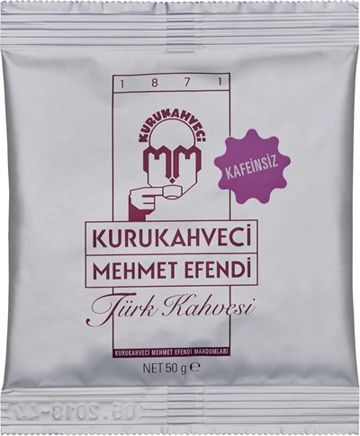 Kurukahveci Mehmet Efendi Kafeinsiz Türk Kahvesi 50gr Folyo Ambalaj