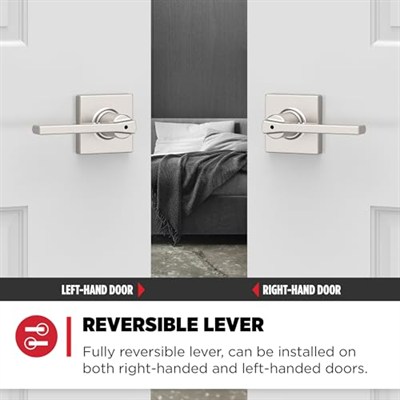 Kwikset Casey Gizlilik Kapı Kolu Yatak Odası/Banyo Kapısı için Saten Nikel