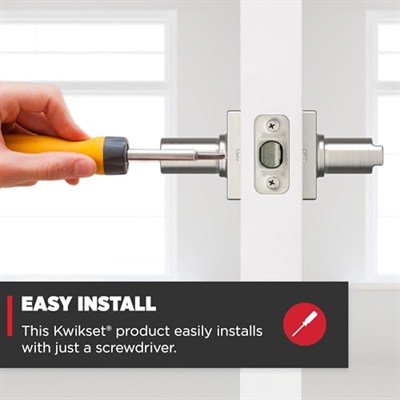 Kwikset Casey Gizlilik Kapı Kolu Yatak Odası/Banyo Kapısı için Saten Nikel