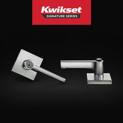Kwikset Halifax Kapı Kolu Akıllı Anahtar Anahtar Anahtar Güvenlik Anahtarlı Giriş Kilidi, Cilalı Krom Kare Gül