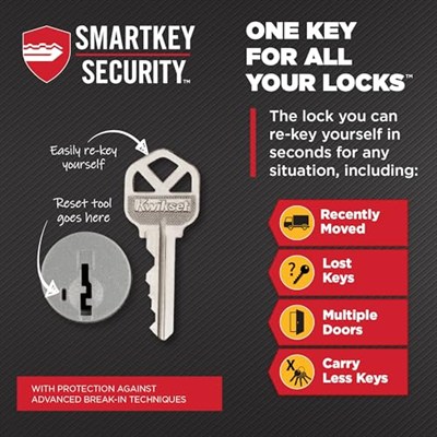 Kwikset Pismo Giriş Kapı Tokmağı Kilitli ve Anahtarlı, Güvenli Anahtarlı Kulp Dış Cephe, Ön Giriş ve Yatak Odası, Mat Siyah, Seçmeye Dayanıklı SmartKey Rekey Güvenlik ve Microban, Kare Gül