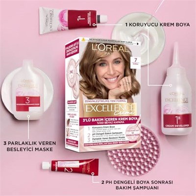 L’Oréal Paris Excellence Creme 8 Koyu Sarı Saç Boyası - Seçenekler: Pack of 3, Standart