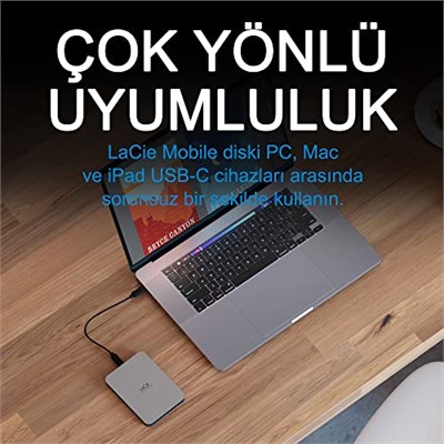 LaCie Mobile Drive Moon 1TB, Harici Taşınabilir HDD, Silver, PC Mac iPad & iPhone, Data Rescue Service (STLP1000400) - Seçenekler: 1TB, 5TB