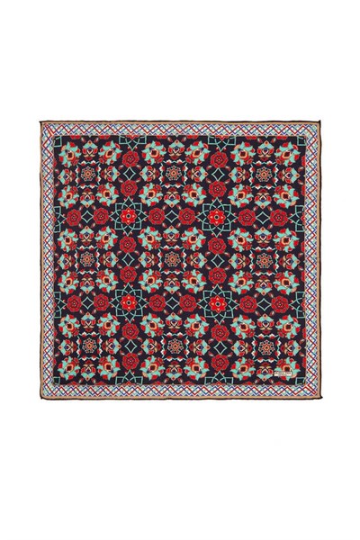 Lacivert Gold Motif Desen Mendil