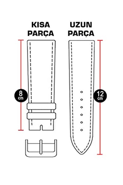 Lacivert Hakiki Deri Saat Kordonu Kayış 18-20-22-24-26mm - Bedenler: 18mm, 20mm, 22mm, 24mm