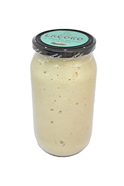 LAÇOKO 1 KG Şekersiz, Katkısız, Glutensiz, Vegan, Doğal Az Kavrulmuş (ÇİĞ) Parçacıklı (Extra Crunchy) Yer Fıstığı Ezmesi (1 KG)
