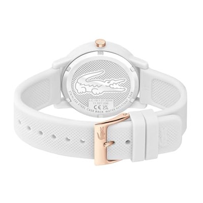 Lacoste Lacoste.12.12den Erkekler veya Kadınlar için Analog Kuvars Saat. Koleksiyon, Petit Piqué Dokulu şık Silikon bileklik içerir