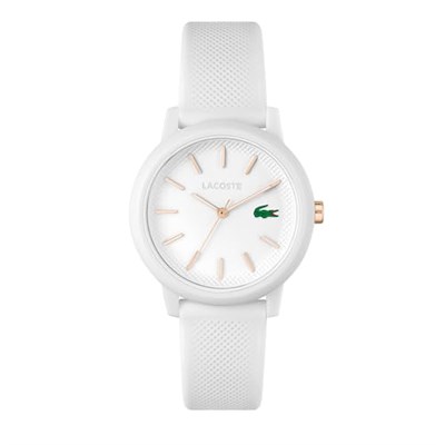 Lacoste Lacoste.12.12den Erkekler veya Kadınlar için Analog Kuvars Saat. Koleksiyon, Petit Piqué Dokulu şık Silikon bileklik içerir