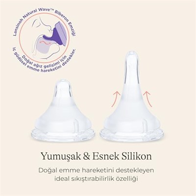 Lansinoh Natural Wave Biberon Emziği Ekstra Yavaş Akışlı (0 Ay)
