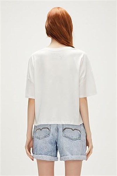 Lara Oversize T-Shirt Off-White Beyaz Basic Kadın Tişört