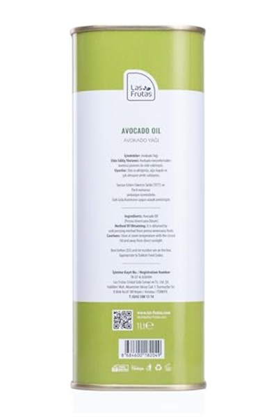 Las Frutas Yemeklik Avokado Yağı 1 Lt –%100 Doğal, Yüksek Isıya Dayanıklı, Soğuk Sıkım