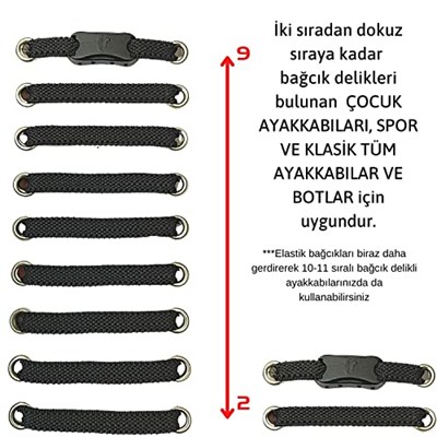 Lastikli Ayakkabı Bağcığı, TakBırak Akıllı Bağlanmayan Bağcık 1 Çift
