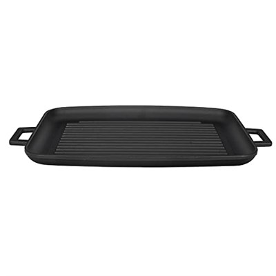 Lava Döküm Grill Tepsi, Izgara yüzeyli, Metal Kulplu, 31x42cm