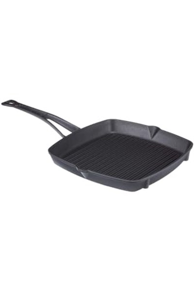 Lava Döküm Izgara Tava, Metal Kulplu, 26x26 cm - Bedenler: 26x26 cm, 32 cm