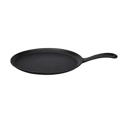 Lava Döküm Krep / Pizza / Pancake Tavası, Yuvarlak, Metal Saplı, 26cm, Siyah - Bedenler: Ahşap Altlıklı, Standart, 26 cm, 20 cm