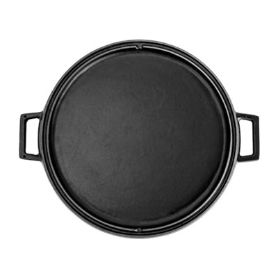 Lava Döküm Yuvarlak Çift Yön Izgara Tavası Döküm Demir Yekpare Çift Kulplu Çap(Ø)34cm. - Bedenler: 28 cm, 34 cm