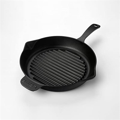 Lava Döküm Yuvarlak Izgara Tava, Metal Kulplu, 28 cm, Siyah - Seçenekler: 32.5 cm x 46.4 cm x 6.1 cm, Gri